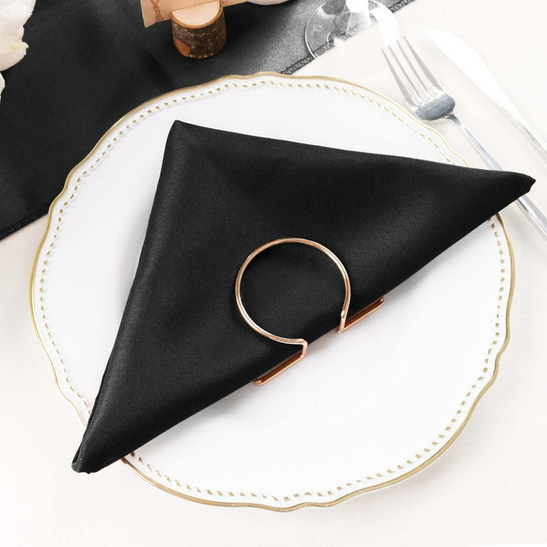 Efavormart Cloth Napkins Set of 10, 20x20 Inch Black Seamless