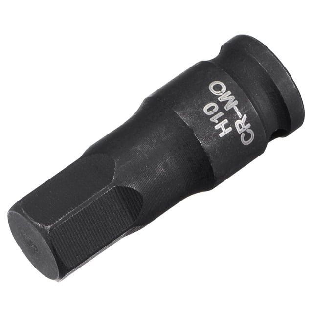 Unique Bargains 10mm Impact Hex Bit Socket, 1/4' Square Drive 35mm Length CR-MO Metric Sizes