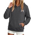 thumbnail image 6 of yillto Womens Lightweight Sweatshirt Hooded Bow Printed Cute Pullover Loose Hoodies Sweatshirts, 6 of 7