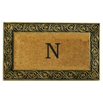 Calloway Mills Prestige Gold Monogram Outdoor Doormat 18" x 30" (Letter N)