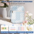 thumbnail image 5 of DAKIMOE Bible Cover Case for Women Bible Bag with Durable Handle Quilted Carrying Book Case Church Bag Bible Study Supplies Accessories Gift for Mother Lady Women, Patched Blue Flower, 5 of 7