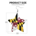 thumbnail image 3 of Leather Star Hook Earrings Flag Of Maryland Print Earring Dangle Drop Earring For Women, 3 of 6