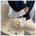 thumbnail image 2 of Xiao Hua Bolso de hombro tejido para mujer, bolso de mano y neceser, elegante bolso de playa de verano, 28 x 11 x 15 cm (blanco A), 2 of 4