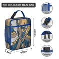 thumbnail image 3 of Small Insulated Lunch Bag with Handle, Meal Bag for Travelers Leakproof Waterproof Lunch Tote for Business Trips Beach Outings Marble Modern Geometric Flowers Abstract, 3 of 6