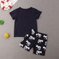 thumbnail image 3 of Penkiiy Children Kids Boys Dinosaur Print Tops T-shirt+Shorts Pajamas Outfit Set Toddler Boy Clothes Sweat Outfit 3-4 Years White 2023 Summer Deal, 3 of 6
