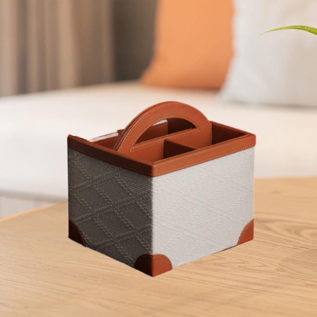 Soporte de control remoto, caja de almacenamiento de escritorio, soporte de bolígrafos multipropósito portátiles con 3 compartimentos Organizador de