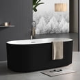 thumbnail image 2 of 67" Freestanding Soaking Bathtub - Modern Acrylic Freestanding Tub with Overflow, 2 of 12