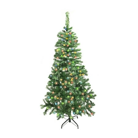 5 Foot Christmas Tree Real ALEKO Artificial Luscious Lighted Christmas Holiday Pine Tree - 5 Foot - with 250 LED Multicolor Lights ()