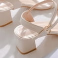 thumbnail image 1 of Sandalias con correa en el tobillo para mujer sandalias informales elegantes de cuero PU zapatos de oficina para mujer, 1 of 7