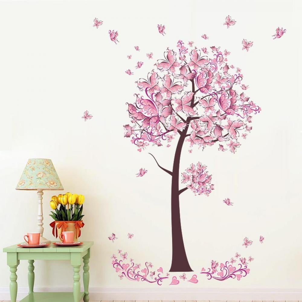 Wiueurtly Thick Girl Stickers Holiday Sticker Sheets for Kids Wall DIY 3D Tree Decals Photo Stickers Home Decor Adhesive Wall Mural Home Decor, Size