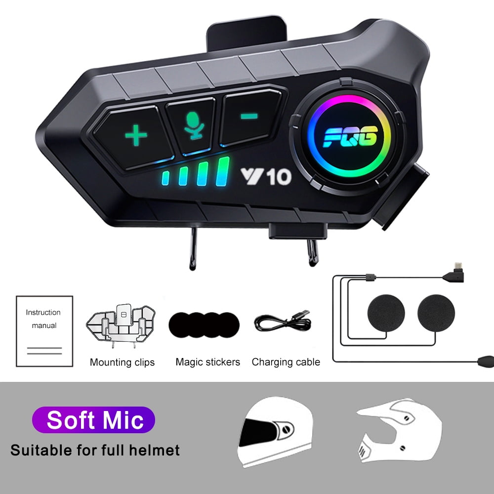 Motorcycle Bluetooth Headset, Motorbike Universal Bluetooth 5.3 Motorcycle Helmet Waterproof Wireless Earphone