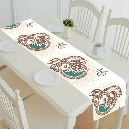 

ECZJNT Pisces Zodiac Sign table runner table cloth tea table cloth 16x72 inch