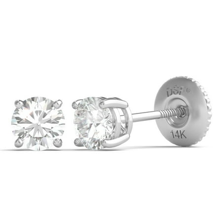 Diamond Studs Forever 14k White Gold Diamond Studs Forever 14k White Gold Solitaire Stud Earrings 1 2 Ctw Igi Usa Cert Gh I1