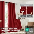 thumbnail image 5 of Deconovo Thermal Insulated Grommet Blackout Curtains, 2 Solid Curtain Panels, 52"x54", Red, 5 of 7