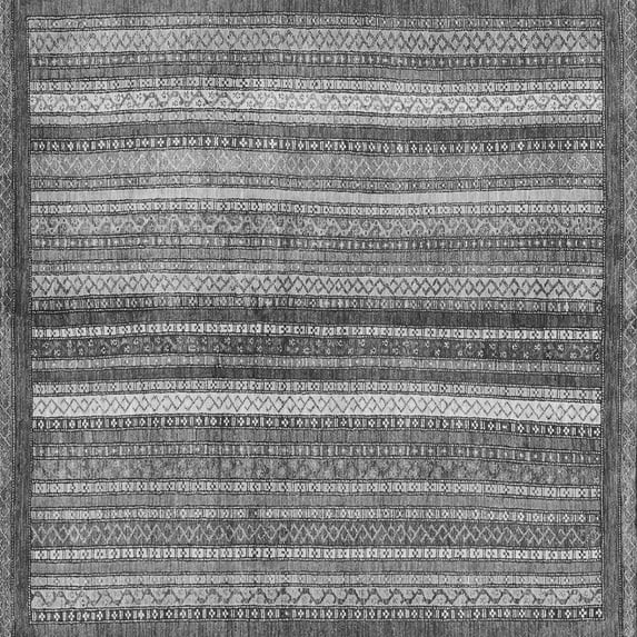 Ahgly Company Indoor Square Abstract Gray Modern Area Rugs, 6' Square