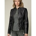 thumbnail image 2 of Made by Johnny Women's Panelled Faux Leather Moto Jacket XXL BLACK, 2 of 6