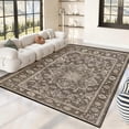 thumbnail image 2 of 5x7 Washable Area Rug Non-Slip Low Profile Vintage Distressed Oriental Rug for Living Room, Bedroom, Dining Room, Office, Brown, 2 of 13