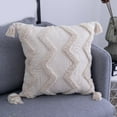 thumbnail image 3 of Funda de Almohada Tejida Boho Zulema Funda de Almohada Borlas Beige 45x45 cm, 3 of 8