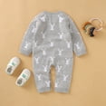 thumbnail image 7 of Baby Jumpsuit Easter Bunny Knit Sweater Romper Long Sleeve Jumpsuit Clothes for Unisex Grey 12 Months-18 Months, 7 of 7
