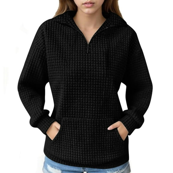 TIANZEN Hoodless Zip Sweatshirt For Fall And Winter Comfortable And Stylish Layering Option Ladies Sweatshirts without Hoods Junior Girls Sweatsuits Jacket