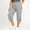 Gray, variant on Women's Plus Size Capri Pants, Elastic Waist Drawstring Side Slit Capris, Lightweight Pants for Summer Activities Black XXXL