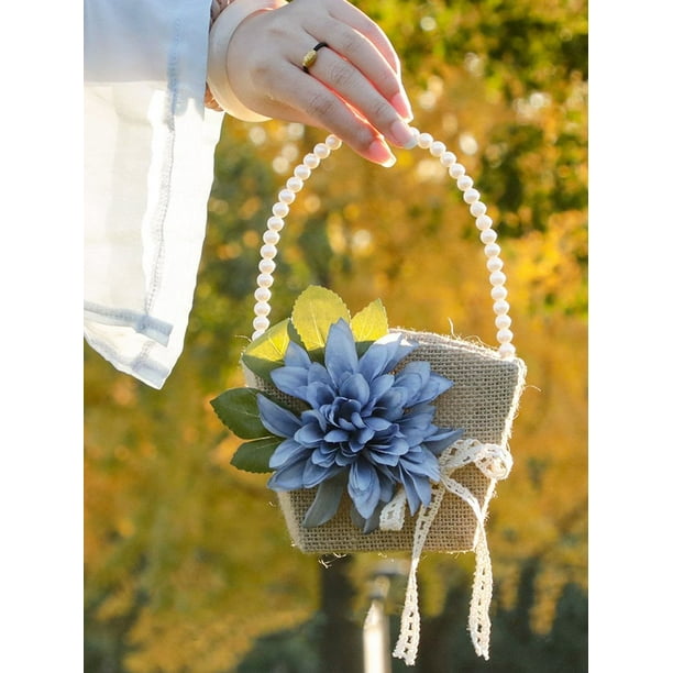 Panier de Jute de Jute de Toile de Jute de Fille de Fleur Rustique