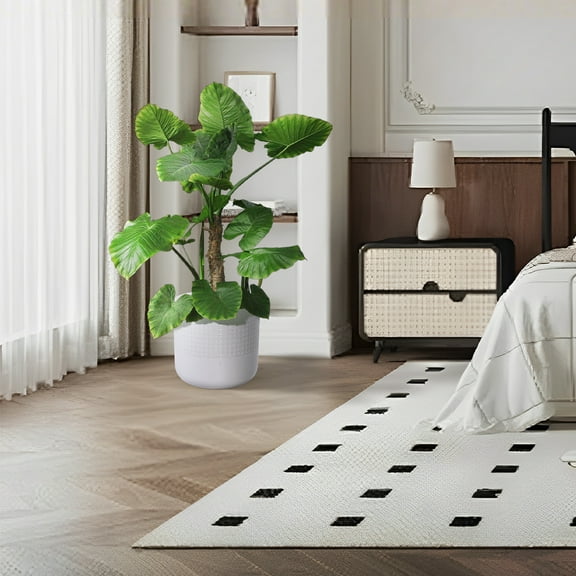 MAYEERTY 3 Pack Ceramic Plant Pots, Planter for Indoor Outdoor Patio, Garden, White