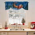 thumbnail image 2 of Christmas Tie Up Valances Curtain, Santa Claus ReinWinter Countryside Landscape Adjustable Rod Pocket Short Window Treatment Tie Up Curtains Valances for Kitchen Living Room Bathroom 42x12 Inches, 2 of 9