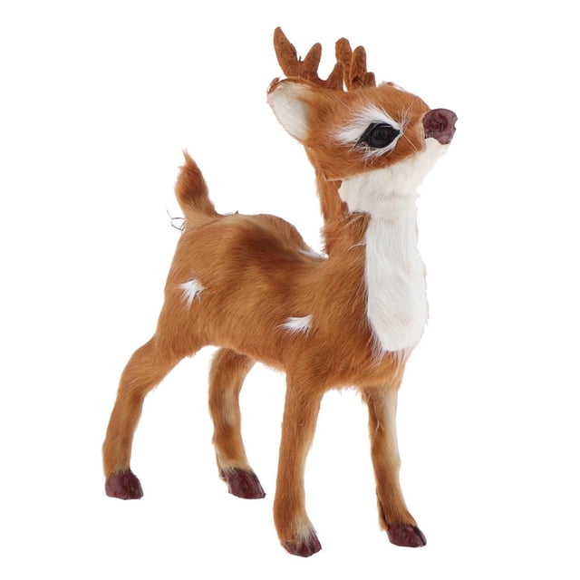 Modelo de animal de simulación, reno navideño, decoración para interiores y hogar. 14cm B