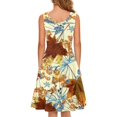 thumbnail image 3 of FKELIY Thanksgiving Sleeveless Dresses for Women Stretchy Sleeveless Midi Dress Size XL Durable Fall Mpale Leaves Tank Dress for Work, 3 of 4
