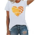 thumbnail image 4 of LYXSSBYX Plus Size Womens Shirts Clearance Women's Baseball Sport Printed T-Shirt with Round Neck and Short Sleeved Top, 4 of 4