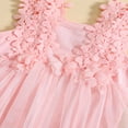 thumbnail image 4 of Bébé Filles Romper Robe Dentelle Fleur Maille Tulle Jupe Ourlet Combinaisons d'Été Bodysuits, 4 of 5