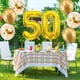 thumbnail image 4 of Globos con números 50/05 años, globo dorado con texto en inglés "Feliz cumpleaños", dorado, XXL, 101 cm, decoración de cumpleaños, globo decorativo con números para cumpleaños, globo de helio, 4 of 7