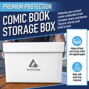 Premium Comic Book Storage Boxes | Short Cardboard Comic Book Box. Thick White Comic Box. Comic Storage Box for 150-175 Books. Comic Book Storage Case/Bin to Showcase Collectibles. (5 Pack)