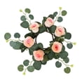 thumbnail image 4 of perfk Artificial Rose Flower Candle Wreath for Ceremony Gift Cafe champagne, 4 of 9