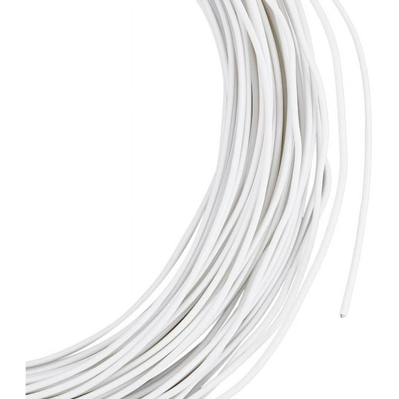 30m White Millinery Wire 2mm Diameter Soft Plastic Covered Iron Stem Wires