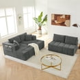 thumbnail image 5 of Leumius 132" U Shaped Sectional Sofa,Chenille Boneless Couch, Modern 4-Seat Upholstered Cloud Couch Sectional with Deep Seat and Cup Holders for Living Room,No Assembly Required,Dark Gray, 5 of 12