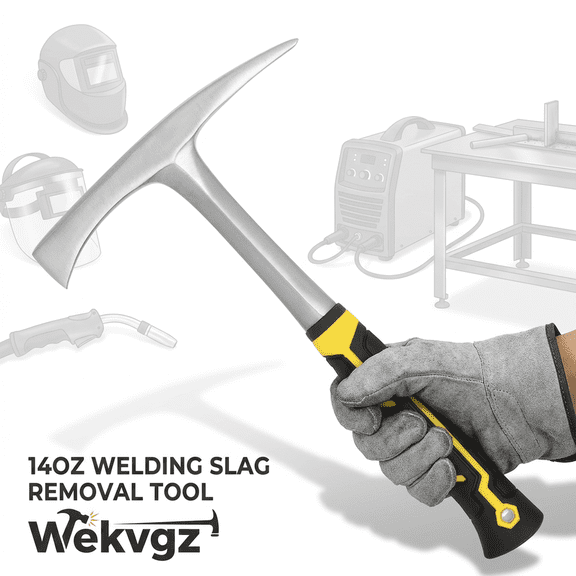 Wekvgz 14oz Head Weight Chipping Hammer High Carbon Steel Welding Chipping Hammer with Non Slip Ergonomic Handle for Burr Grinding Casting Repair