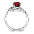 thumbnail image 2 of 925 Sterling Silver Garnet Diamond Ring Gemstone, 2 of 10