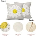 thumbnail image 5 of Daisy Flower Gray Pillow Covers 18x18 Inch White Petal Floral Bloom Decorative Pillow Cases Spring Summer Seasonal Square Cushion Covers Farmhouse Home Decor for Porch Couch Outdoor Set of 2, 5 of 6