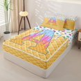 thumbnail image 2 of Catabedysis Waffle Pattern Zipper Twin Comforter Sets with Fitted Sheet and 2 Pillowcases For Boys,Colorful Personalized Monogrammed A Zipper Bedding Set,Colorful Stars Reversible,4 Pieces, 2 of 7