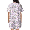 thumbnail image 3 of Bixox Women's Purple Rabbit Printed Pajama Set 2 Piece Lounge Set Top and Shorts Soft Pajamas, Shorts with Pockets, 3 of 7