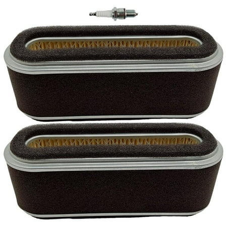 2PK Air Filter With Spark Plug For John Deere 130 GX75 RX73 SX75 Fits AM101191