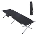 thumbnail image 4 of Lightweight Black Metal Folding Camping Cot Bed with Dual Height Modes 600D Oxford Fabric, 4 of 12