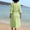 thumbnail image 6 of HAJWOH Dresses for Women Cotton Linen Summer Dresses Half Sleeve Beach Boho Eyelet Lace Trim Flowy Maxi Sundresses, 6 of 6