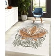 thumbnail image 4 of Lotus Decorative Rug, Flower Bloom Ornaments Exotic Petals Oriental Traditional Boho Design, Quality Carpet for Bedroom Dorm and Living Room, 6 Sizes, Pale Eggshell, by Ambesonne, 4 of 4