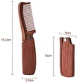 thumbnail image 3 of Peine plegable de sándalo portátil con peine de madera natural antiestático para peluquería, peine para barba para hombres, 3 of 6