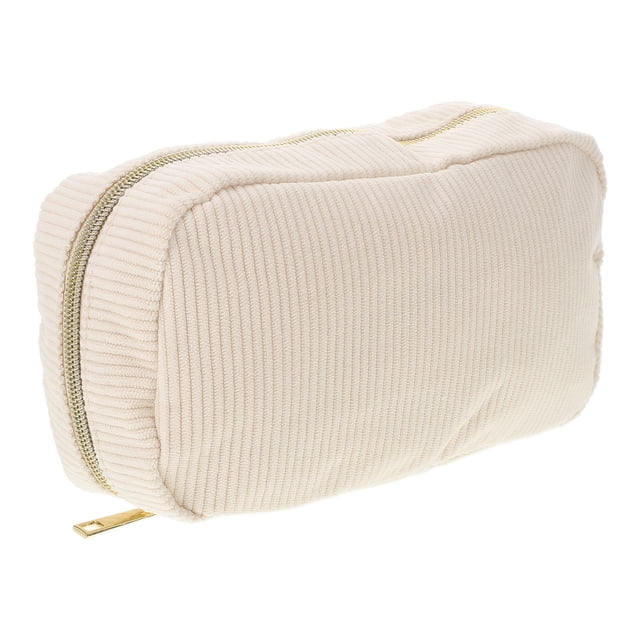 EXHUMKY Para Cosméticos Beige De Corduroy Con Para Organización Y Viaje