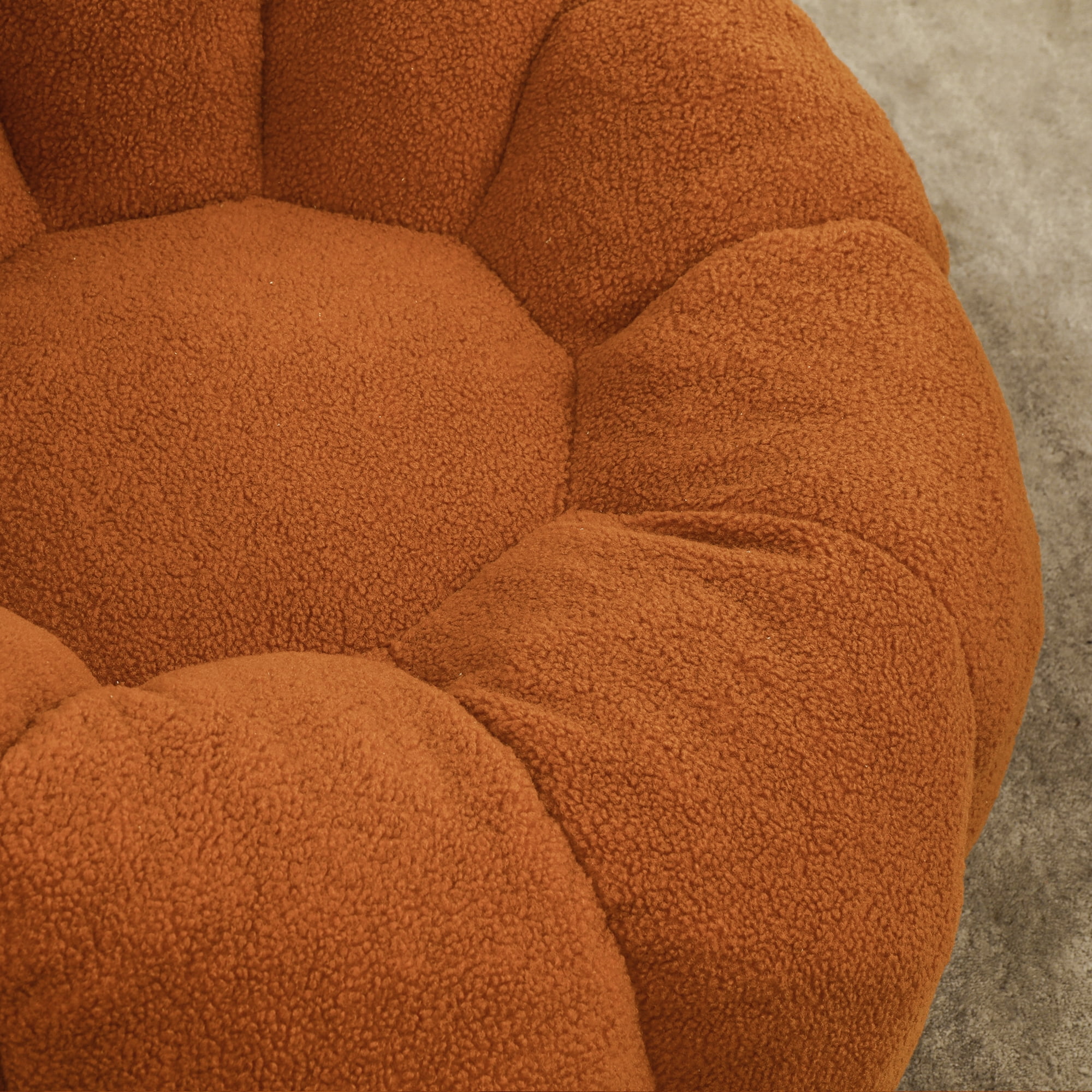 High Density Memory Foam Faux Fur Bean Bag Chair with Armrests, Ergonomic Comfy Lazy Sofa for Adult Reading Gaming in Living Room Bedroom