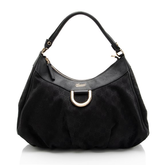 Pre-Owned Gucci GG Canvas D Ring Medium Hobo